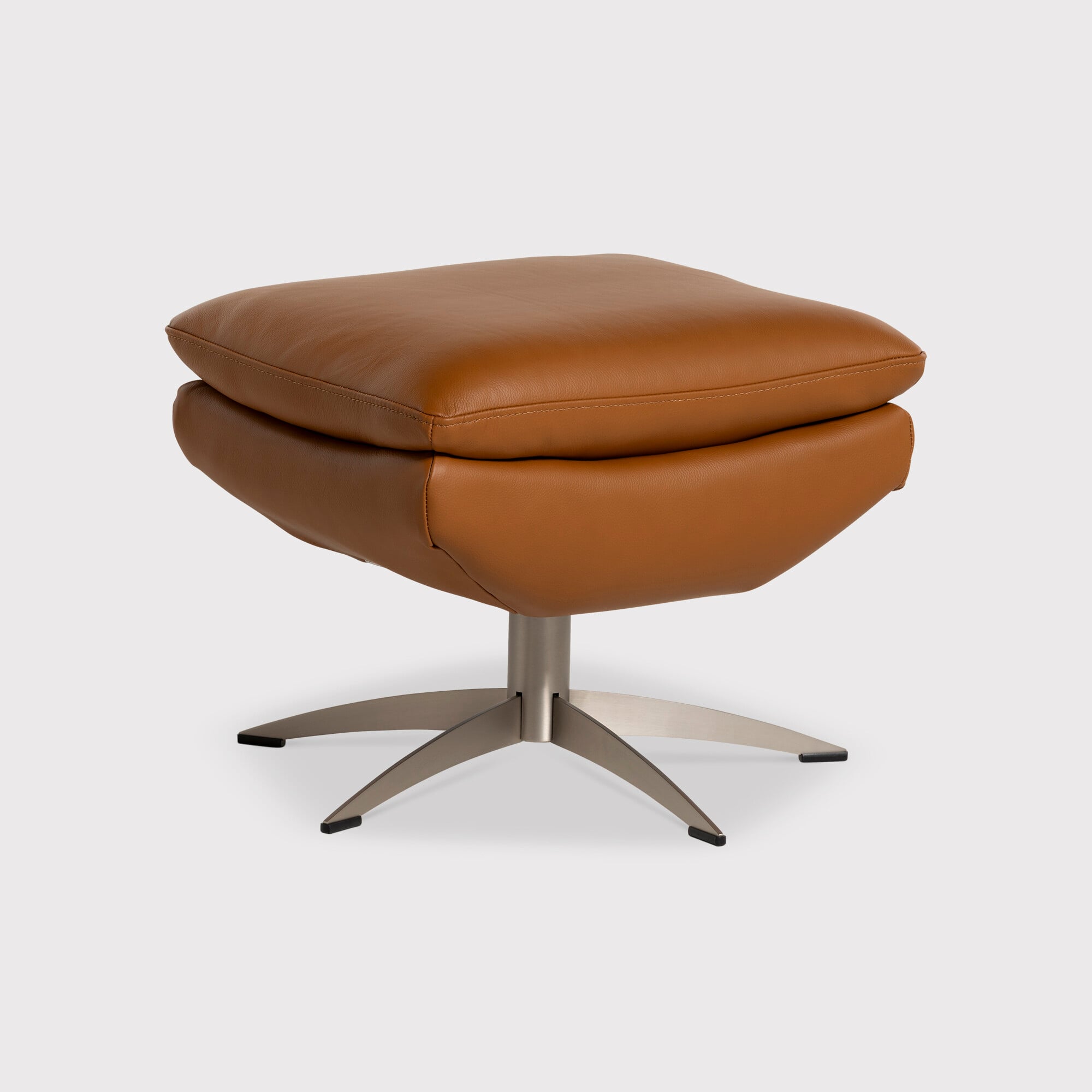 Mills Ottoman, Brown Leather | Barker & Stonehouse
