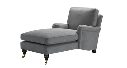 Bluebell Chaise Armchair in Earl Grey Smart Velvet - sofa.com