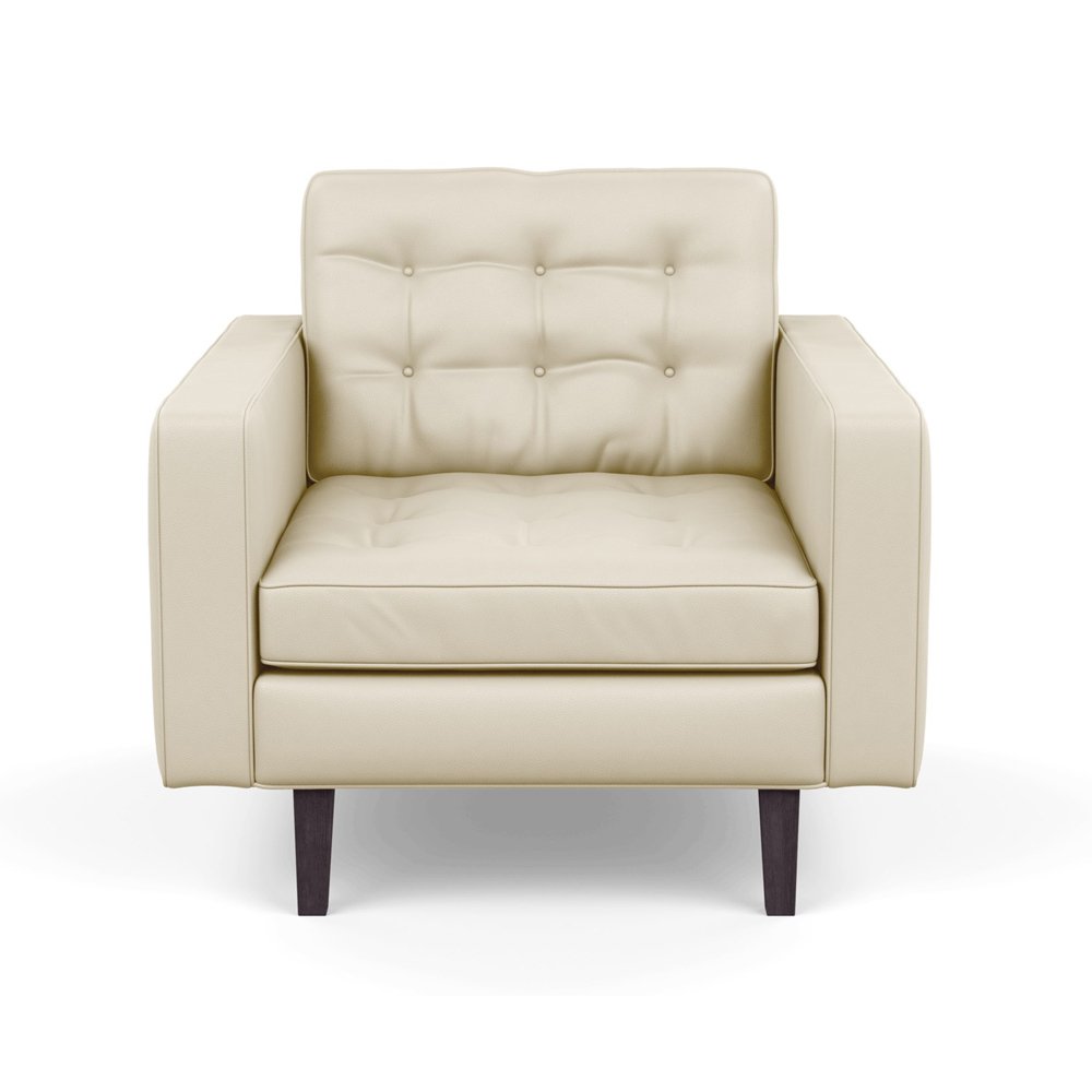 Heal's Hepburn Armchair Grain Leather Storm 006 Wenge Black Feet