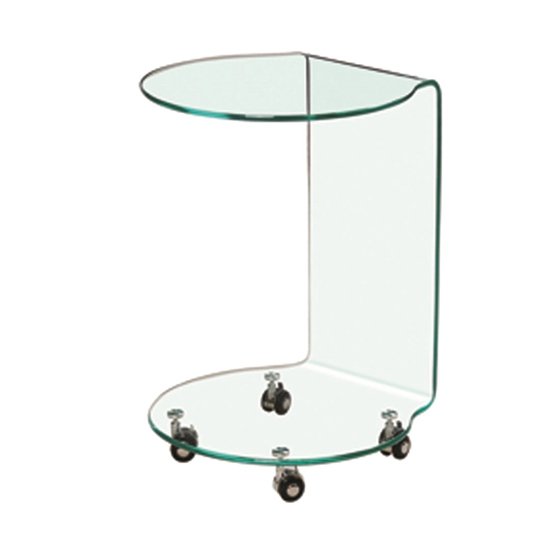 Azurro Contemporary Glass Lamp Table