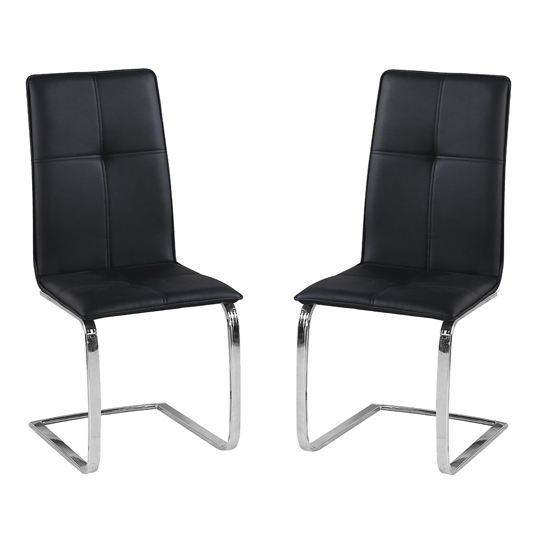 Opus Black Finish Dining Chair In Pair