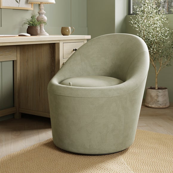 Dion Soft Tonal Chenille Storage Swivel Chair