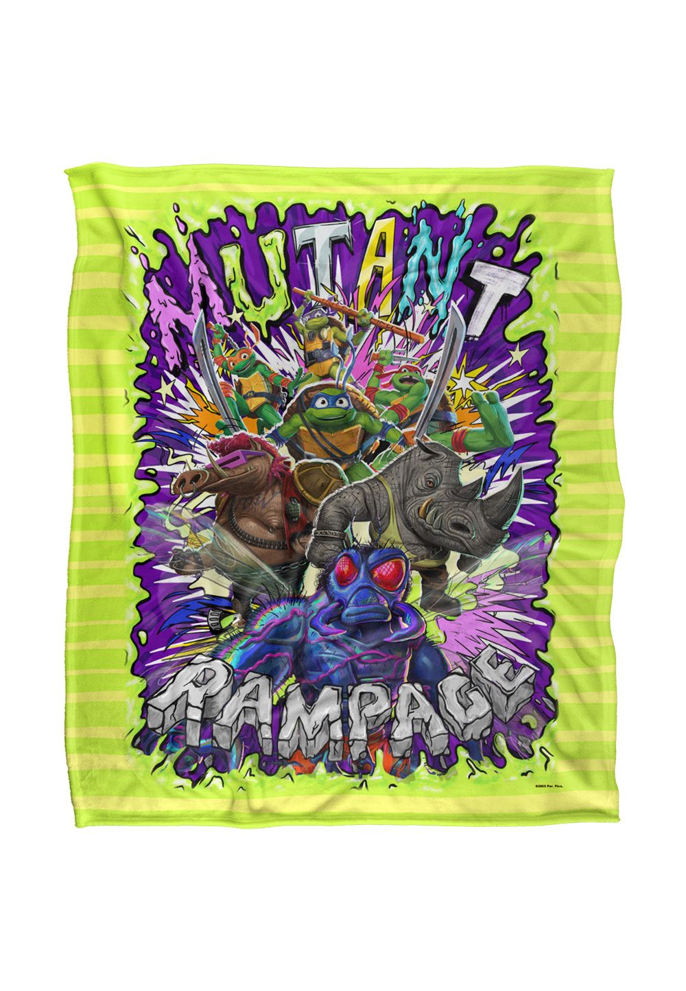 Teenage Mutant Ninja Turtles : Mutant Mayhem Turtle Vs Baddies Silky Touch Super Soft Throw Blanket 152 X 127 cm in White