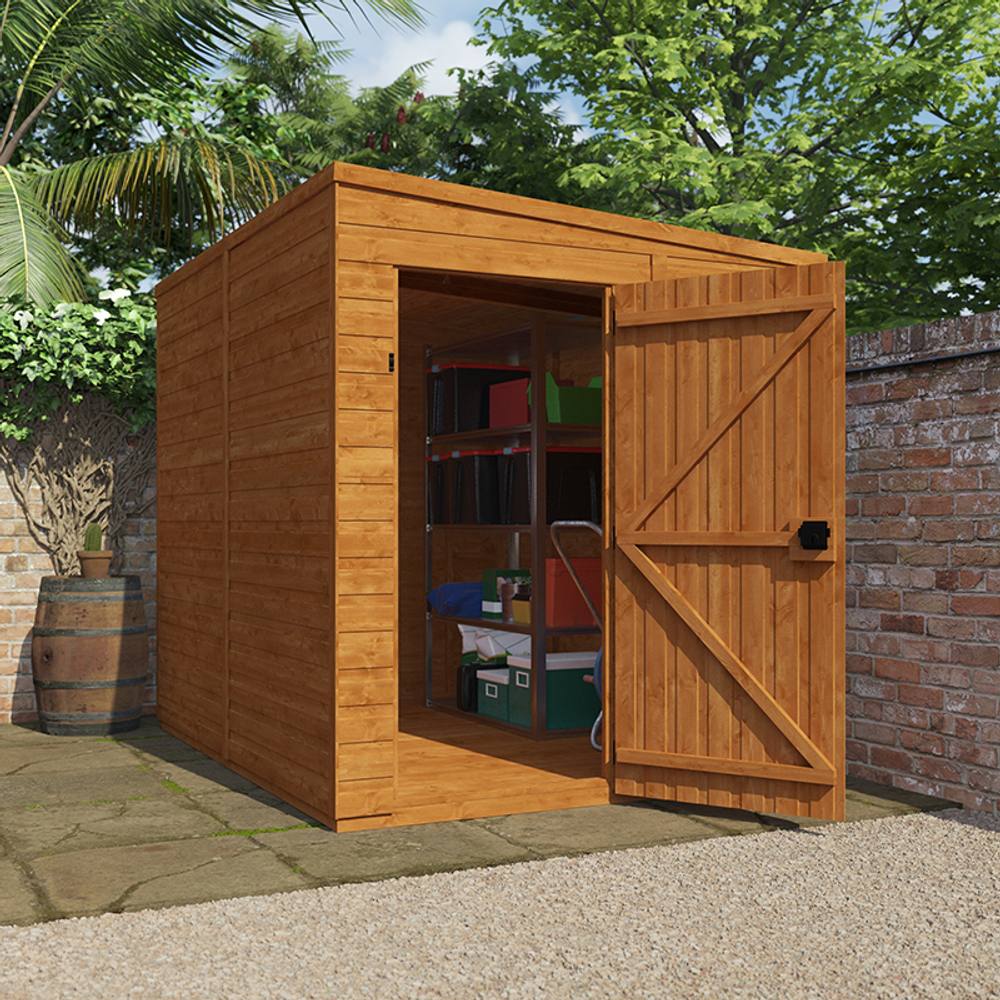 Buttercup Farm 8x6 Flex Pent Windowless 12mm Flex - L238.8 x W175 x H203 cm in Burnt Orange 4