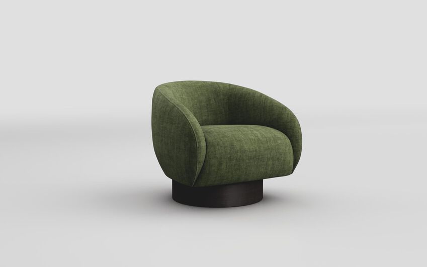 Green Fabric Baricella Swivel Chair