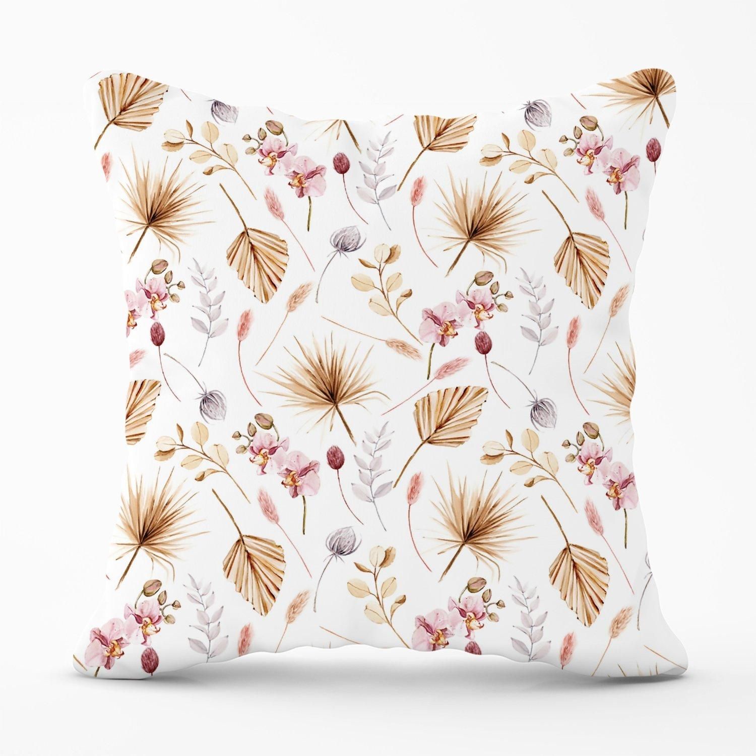 Warren Reed - Designer Watercolour Orchids Outdoor Cushion