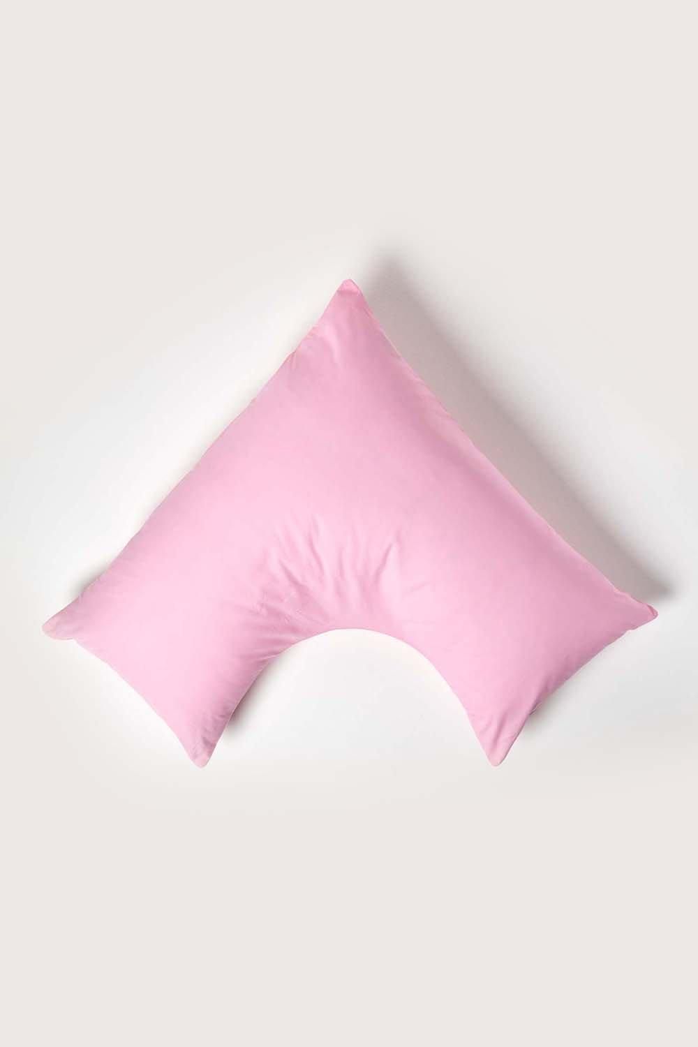 Homescapes Egyptian Cotton V Shaped Pillowcase 200 TC in Pink