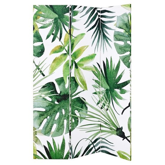 Tiffany Canvas Room Divider Double Sided In Palm Leaves