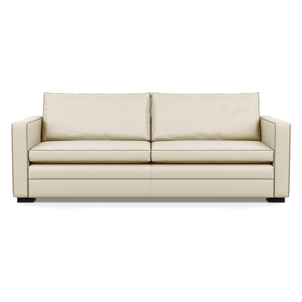Heal's Palermo 4 Seater Sofa Leather Grain Storm 006 Black Feet