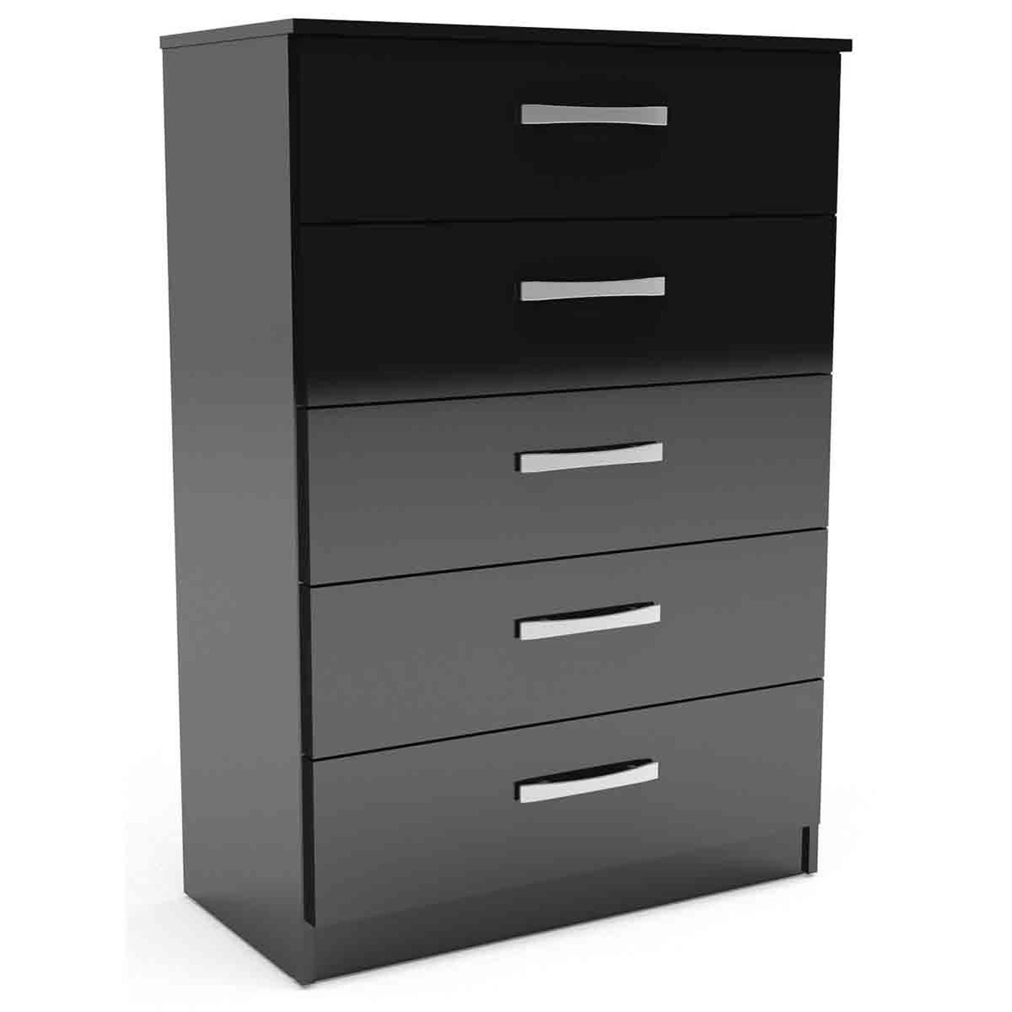 Lynx Black 5 Drawer Chest Black