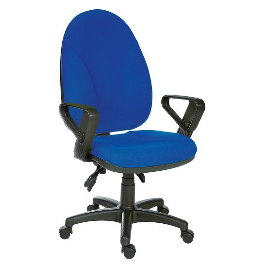 Tailings Operator Office Chair In Blue With Black Base And Wheel