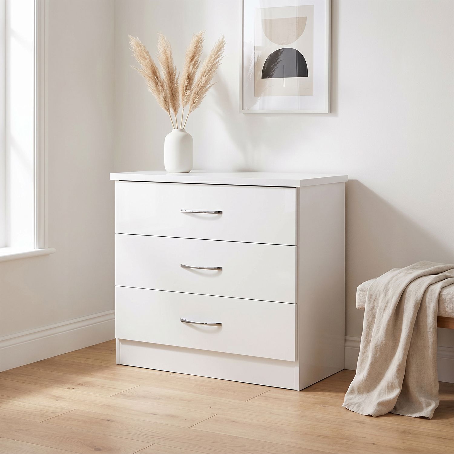 Seconique Nevada 3 Drawer Chest in White