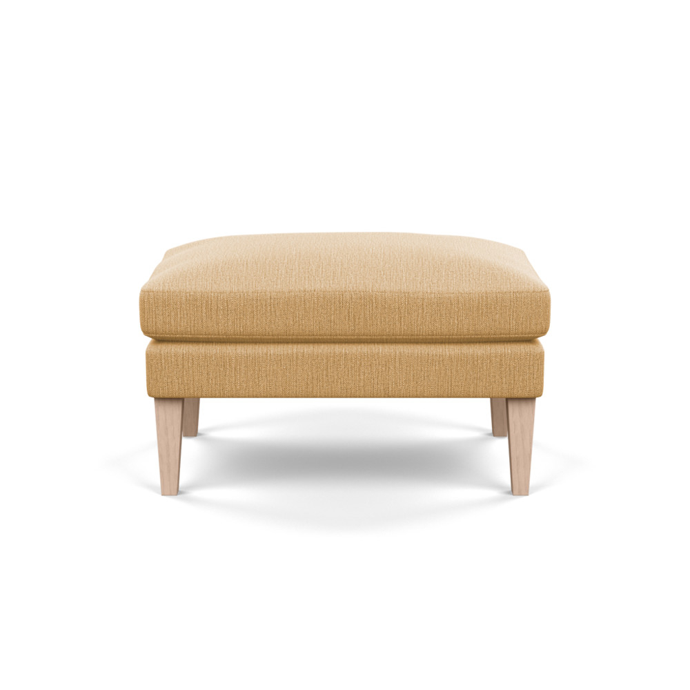 Heal's Wallis Ottoman Smart Linen Mix Sand Natural Ash Feet