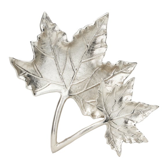 Metal Dual Oak Leaf Bowl 2