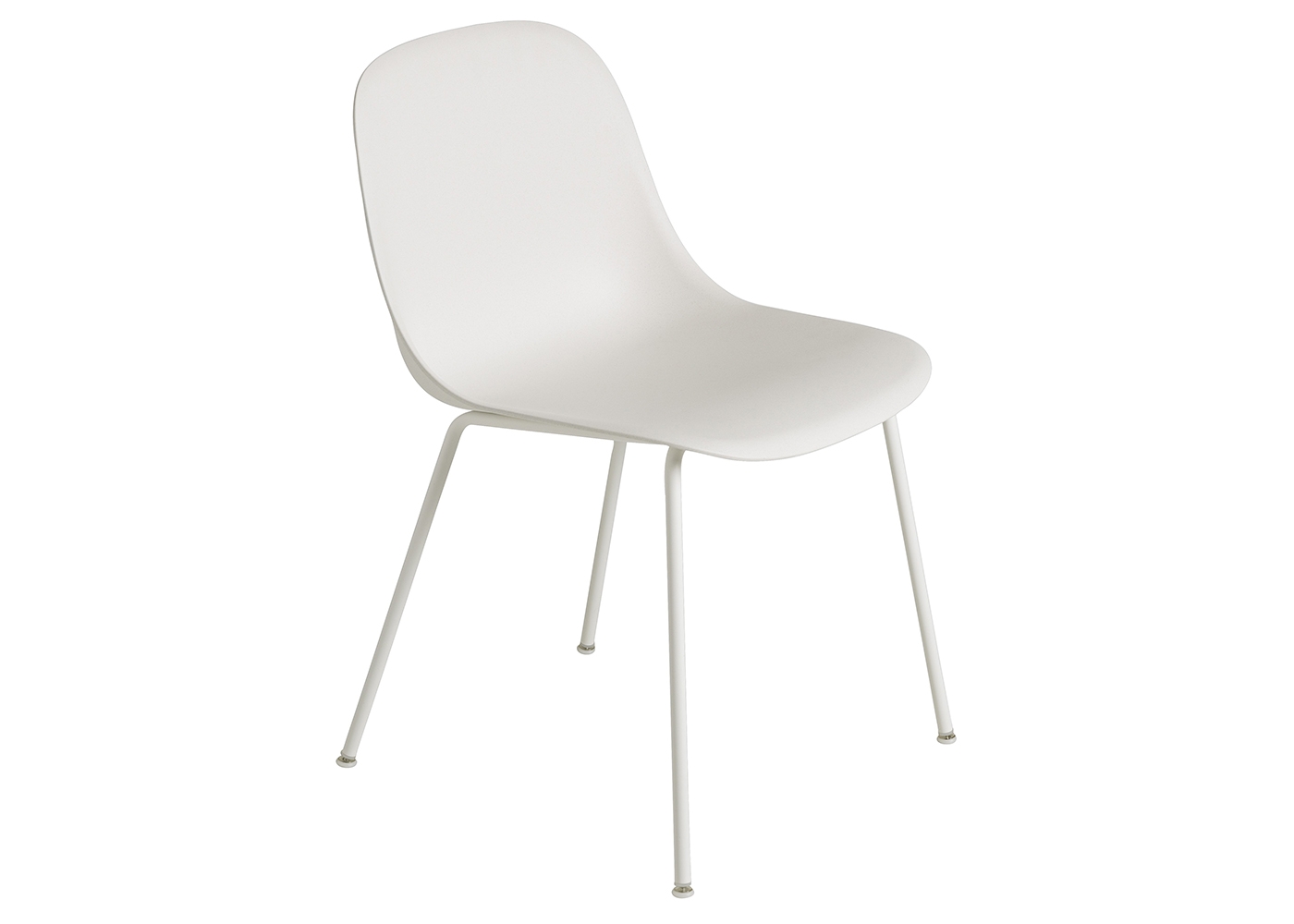 Muuto Fiber Side Chair Tube Base Normal Shell Natural White