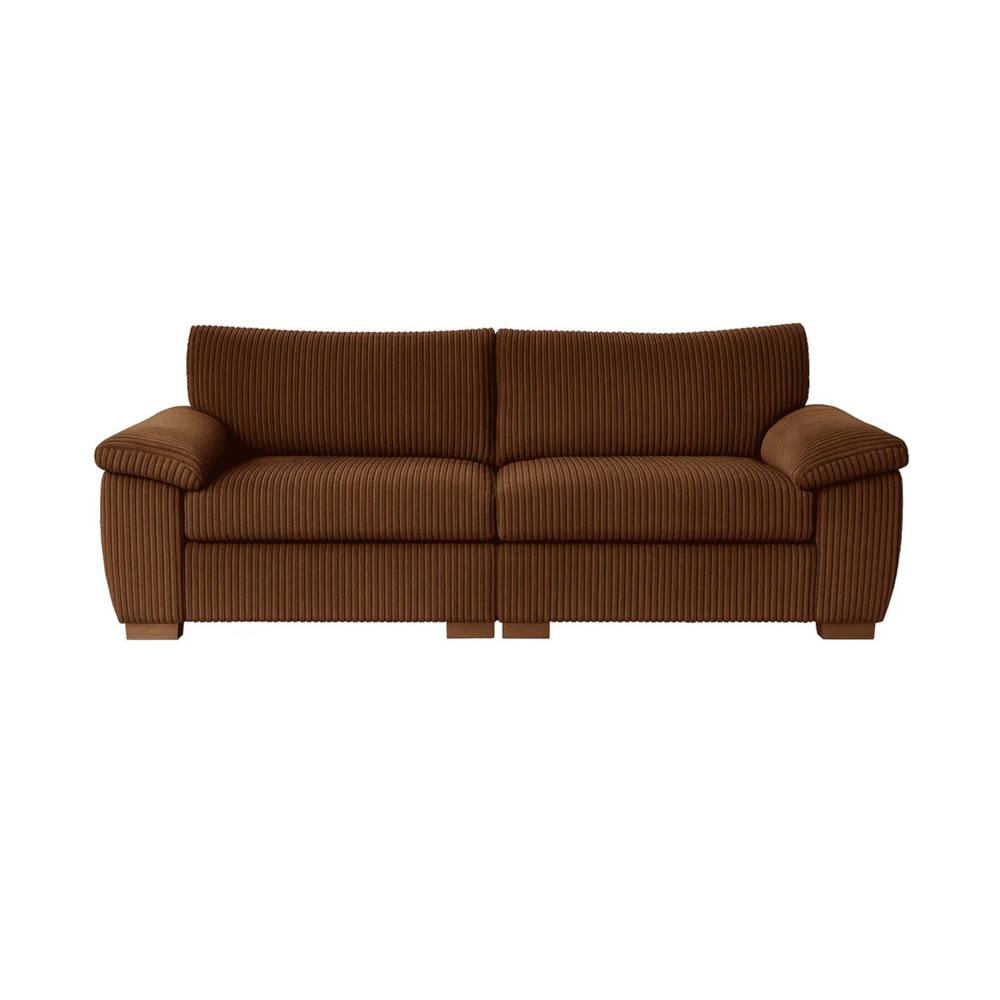Bliss Furniture Amalfi 3 Seater Split Sofa Soft Fabric in Brown