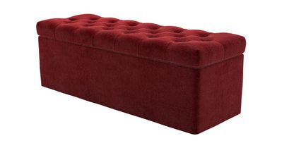 Valentin Storage Bench in Claret Cotton Matt Velvet - sofa.com