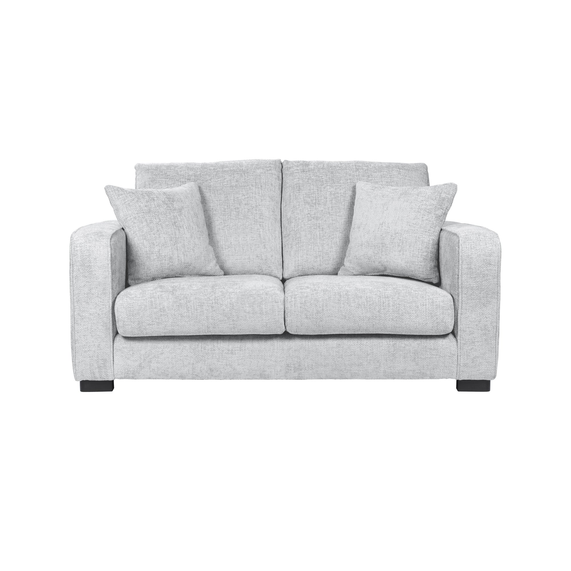 Carson Chunky Chenille 2 Seater Sofa Silver