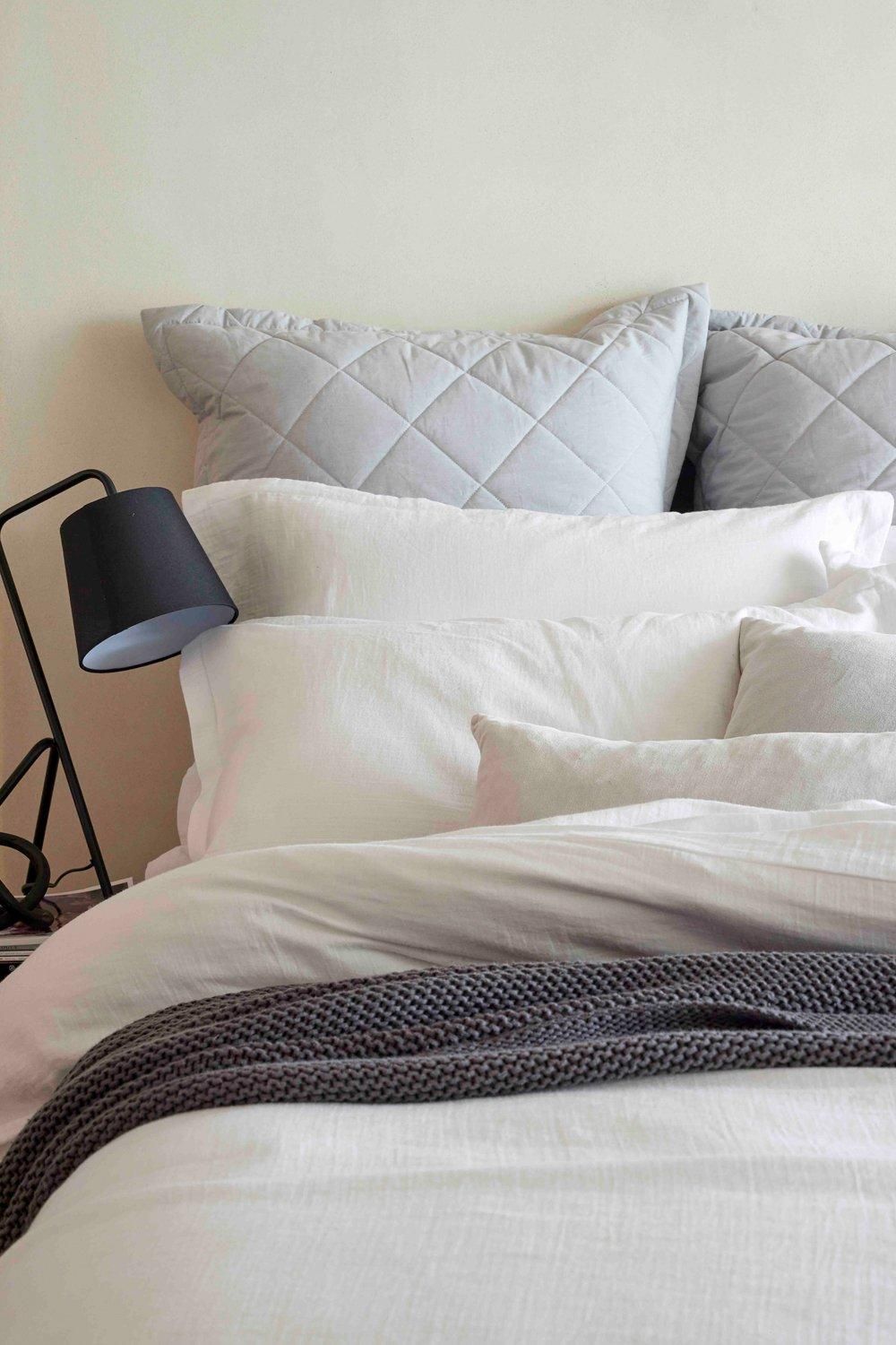CHRISTY Double Layered Relaxed Retreat Luxury Cotton Duvet Cover Sets in White