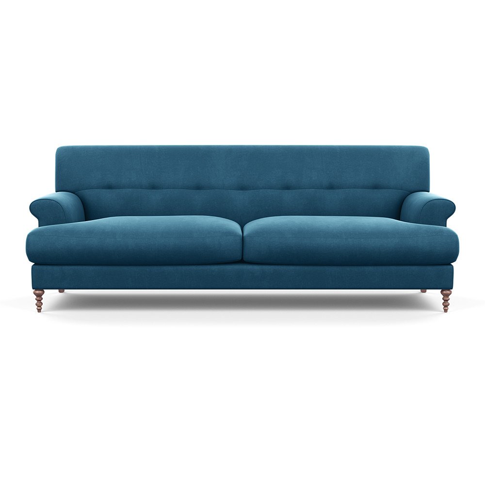 SCP Oscar 3 Seater Formal Sofa Varese Velvet Delft Walnut Feet