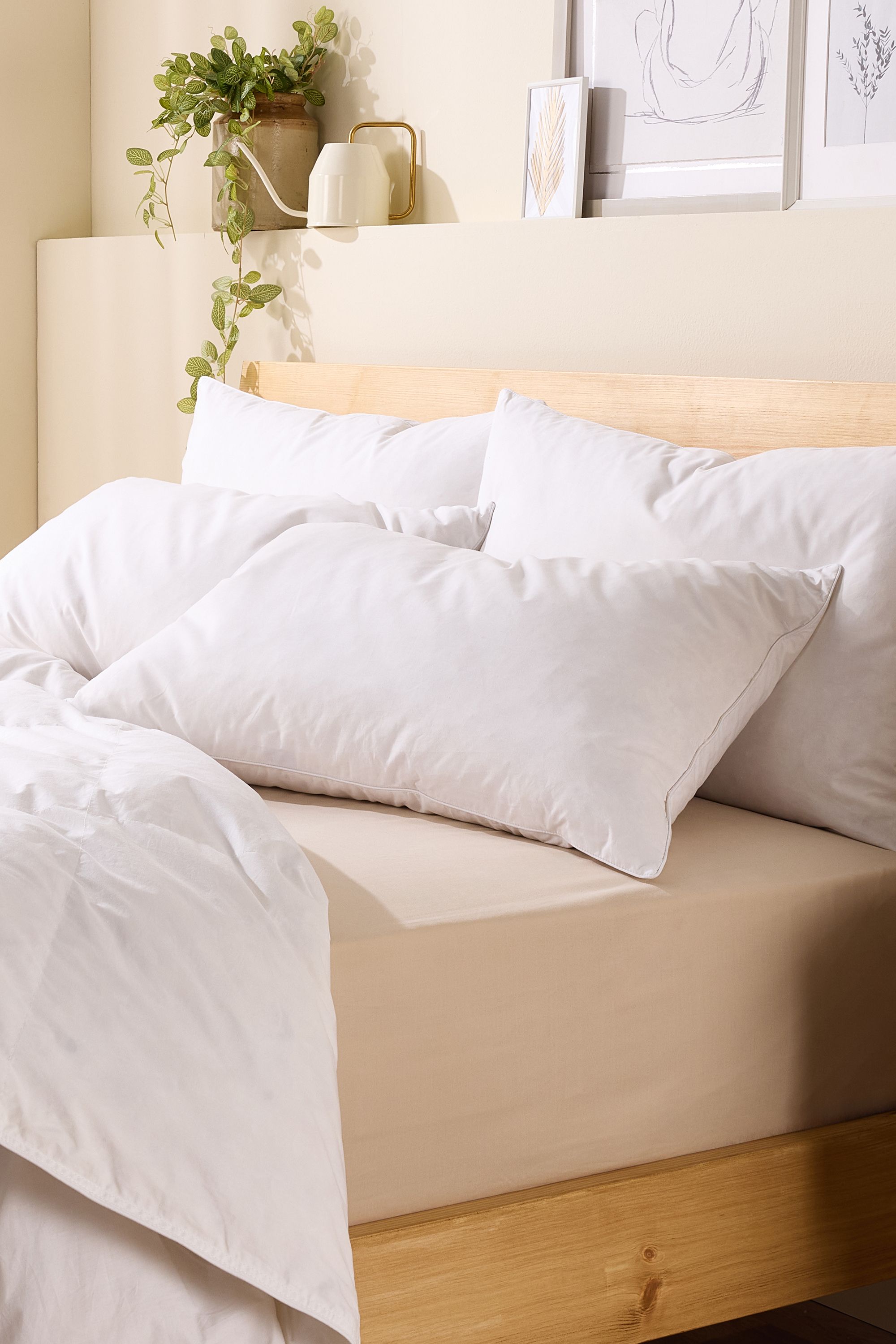 Snuggledown 4 Pack Scandinavian Duck Feather & Down Medium Support Pillows in White