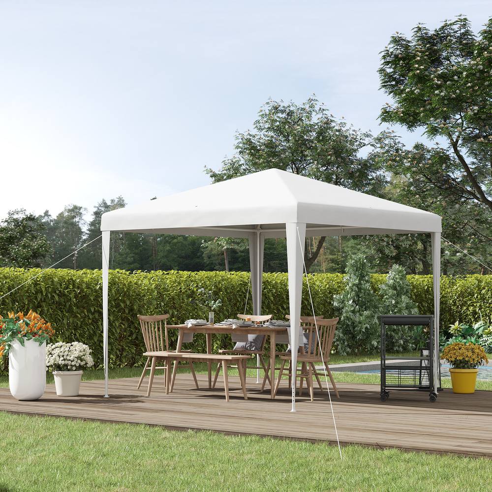 OUTSUNNY Garden Gazebo Marquee Party Tent Wedding Canopy Patio 2.7 x 2.7m in White