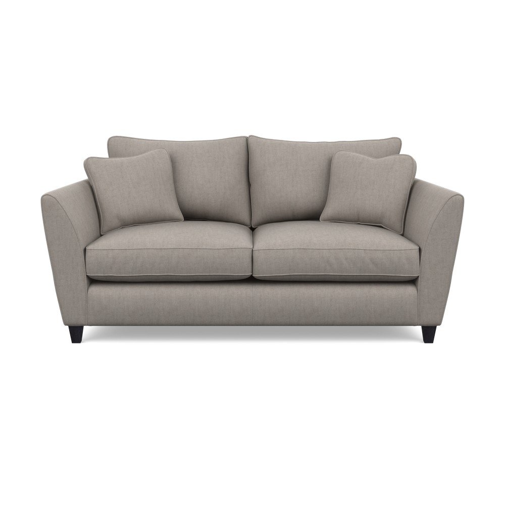 Heal's Torino 3 Seater Sofa Broad Weave Pebble Black Feet