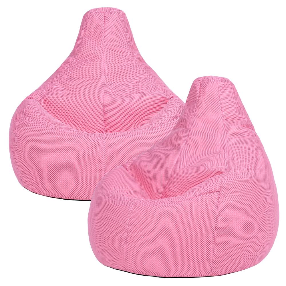 icon 2 Pack Gaming Bean Bag Recliner Performance Mesh in Light Pink