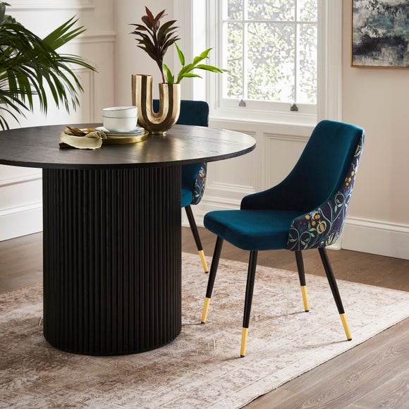 Ariana Set of 2 Dining Chairs, Havisham Print Velvet