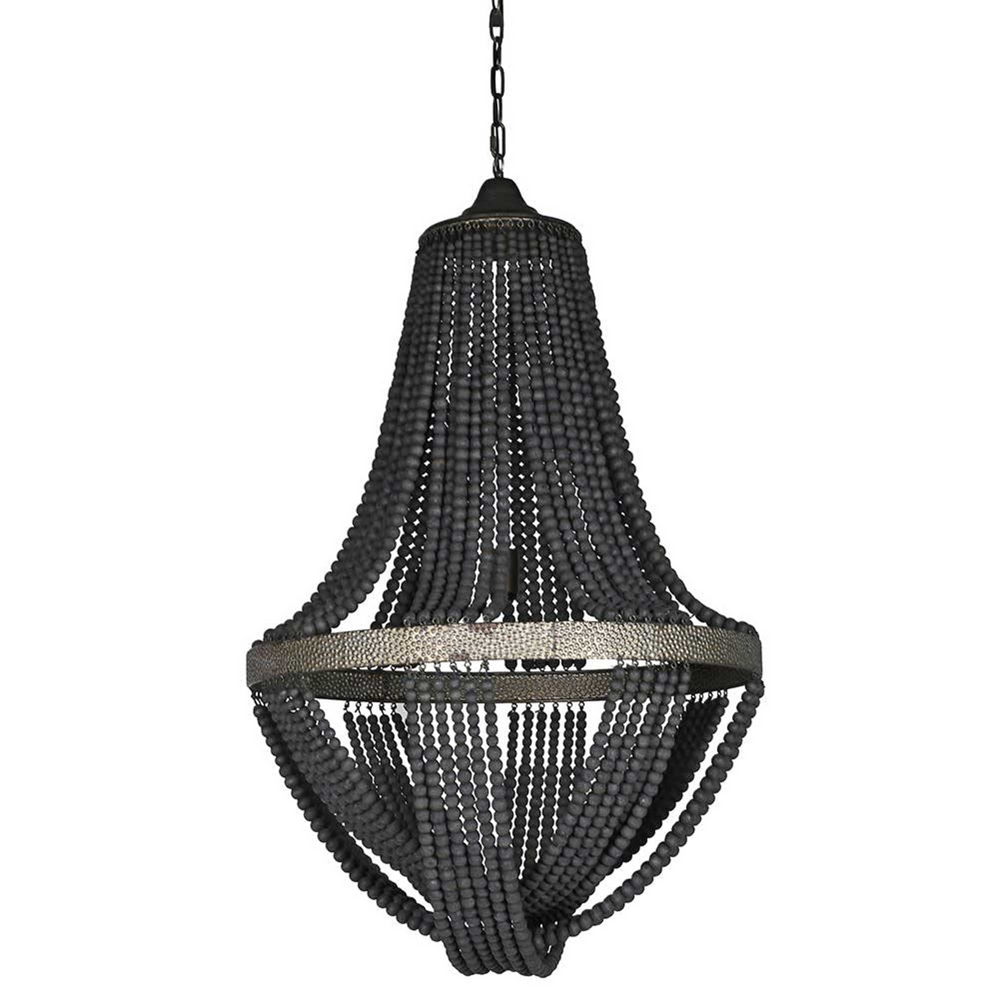 Black Wooden Bead Chandelier | Barker & Stonehouse