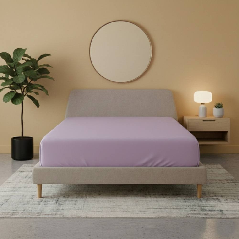 Snug City Flannelette Fitted Sheet Soft Brushed Cotton Bedding Warmth Comfort in Lilac