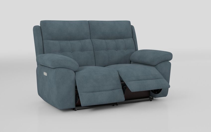 Blue Fabric Belford 2 Seater Power Recliner Sofa