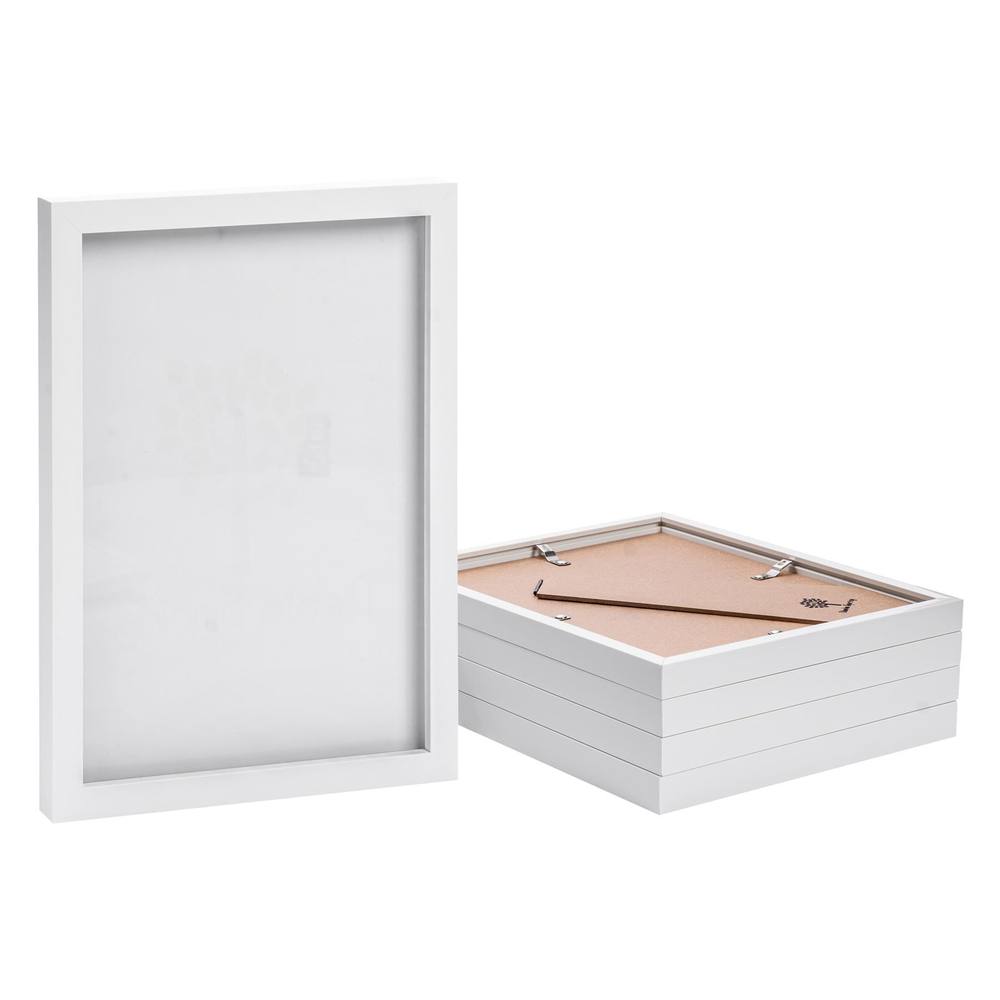 Nicola Spring Photo Frames - A4 (8" x 12") - Pack of 5 in White