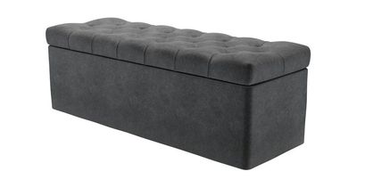 Valentin Storage Bench in Armour Smart Velvet - sofa.com