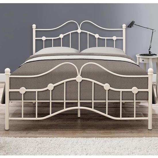Canterbury Steel Double Bed In Cream