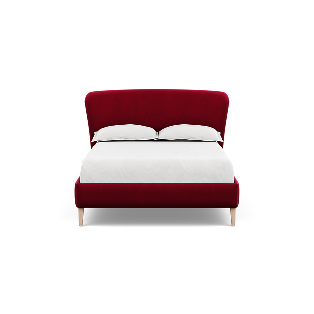 Heal's Darcey Bed Double Varese Velvet Mulberry Natural Feet