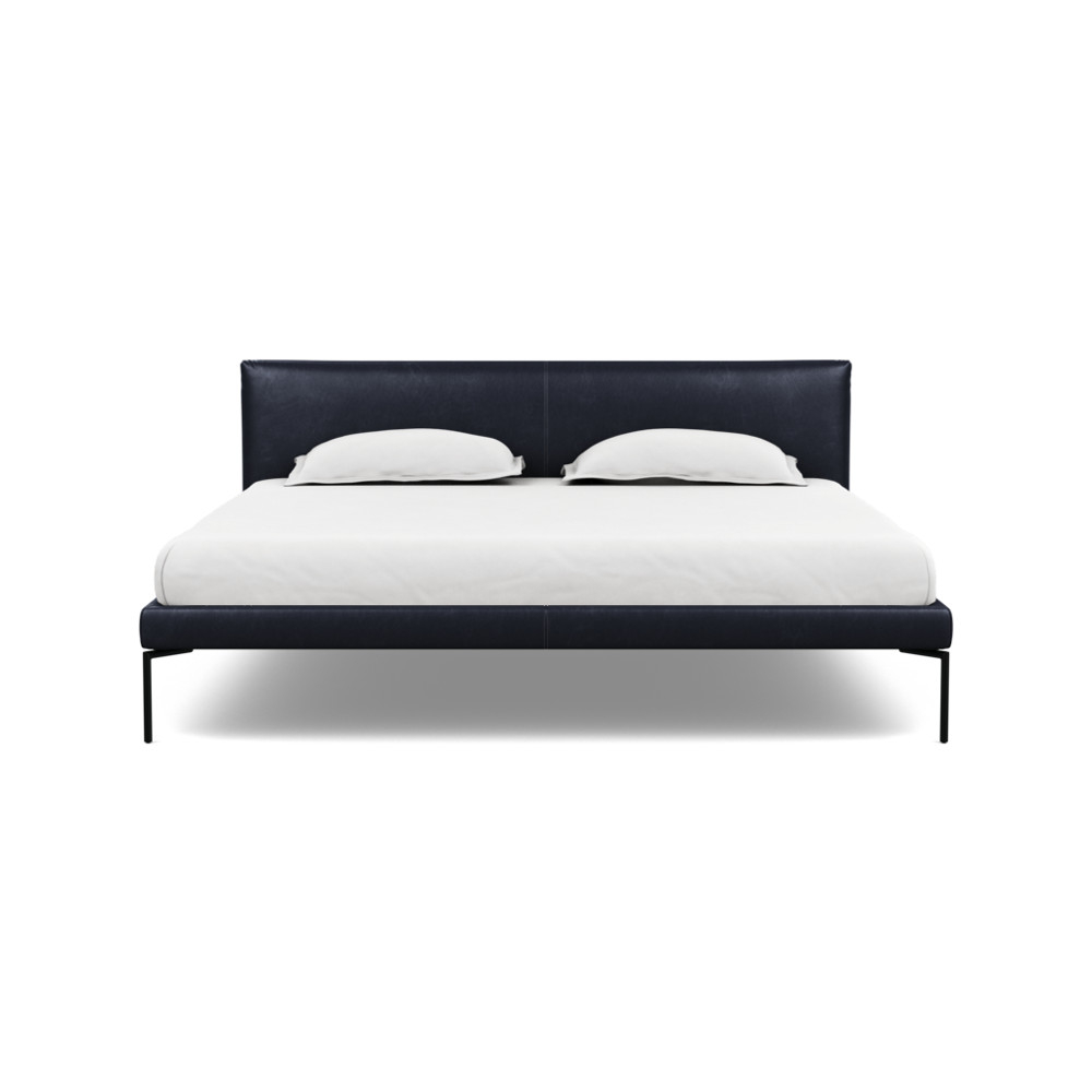 Heal's Matera Bedstead Super King Leather Stonewash Black 263