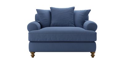 Teddy Loveseat Sofabed in Oxford Blue Brushed Linen Cotton - sofa.com