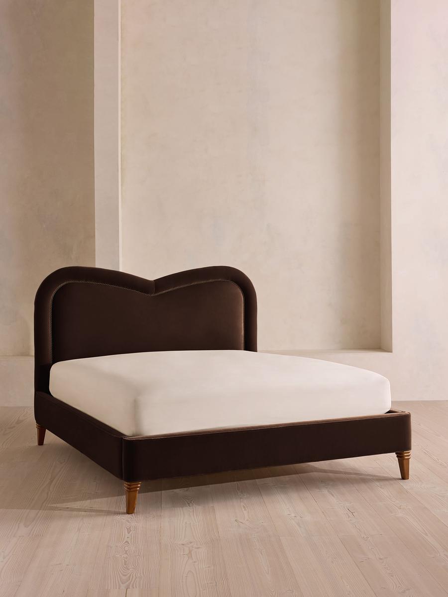 Keira Bed, Super king, Velvet, Chocolate