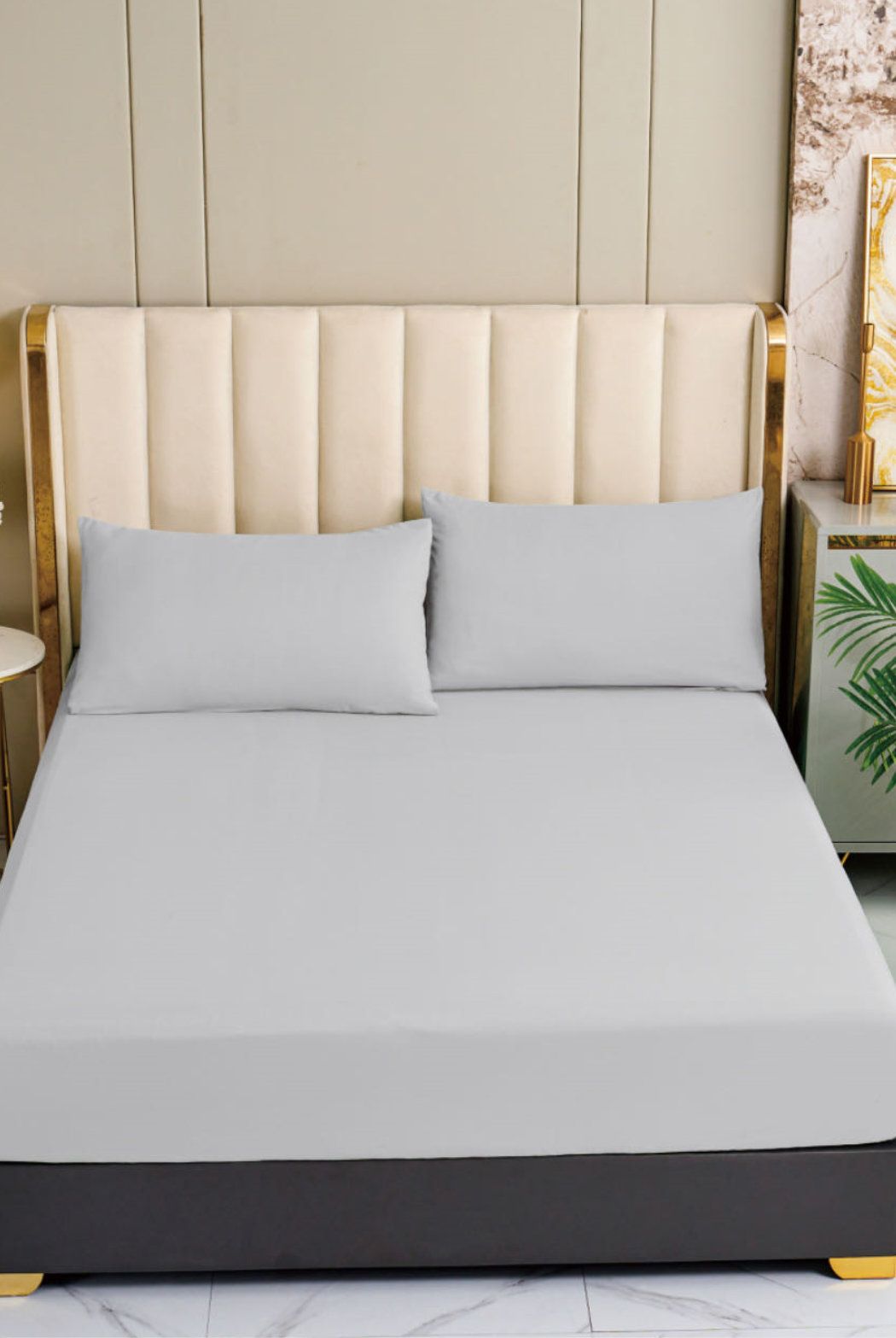 Ezysleep 100% Egyptian Cotton Silver Fitted Sheet