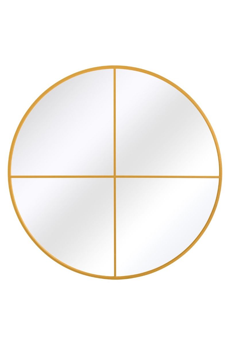 MirrorOutlet Gold Large Circular Window Metal Wall & Leaner Mirror (200x200cm) 5