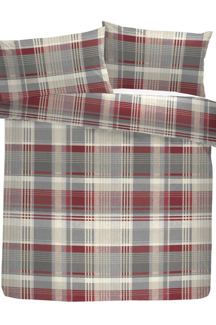 Appletree 'Connolly' 100% Brushed Cotton Duvet Cover Set in Red 4