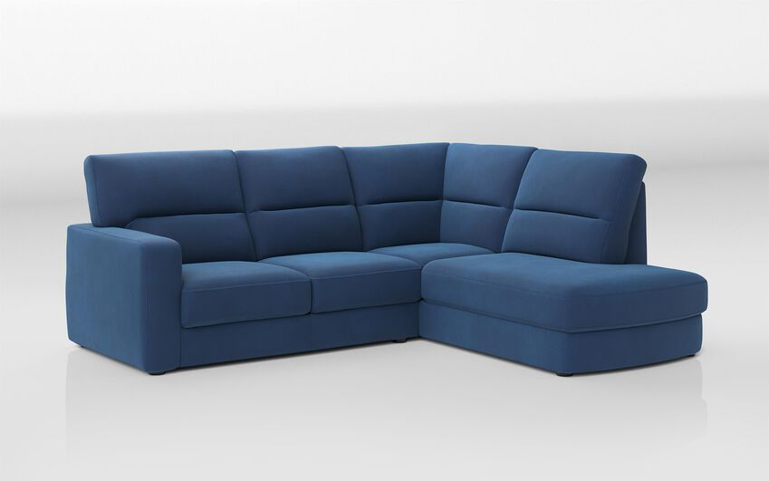 Blue Fabric Corneto 3 Corner 2 with Left Hand Facing Sliding Footrest & Right Hand Facing Chaise with Storage