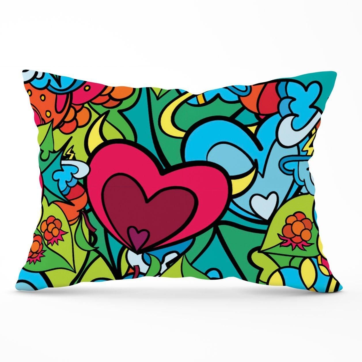 Warren Reed - Designer Hippie Psychedelic Pattern Cushions in Blue