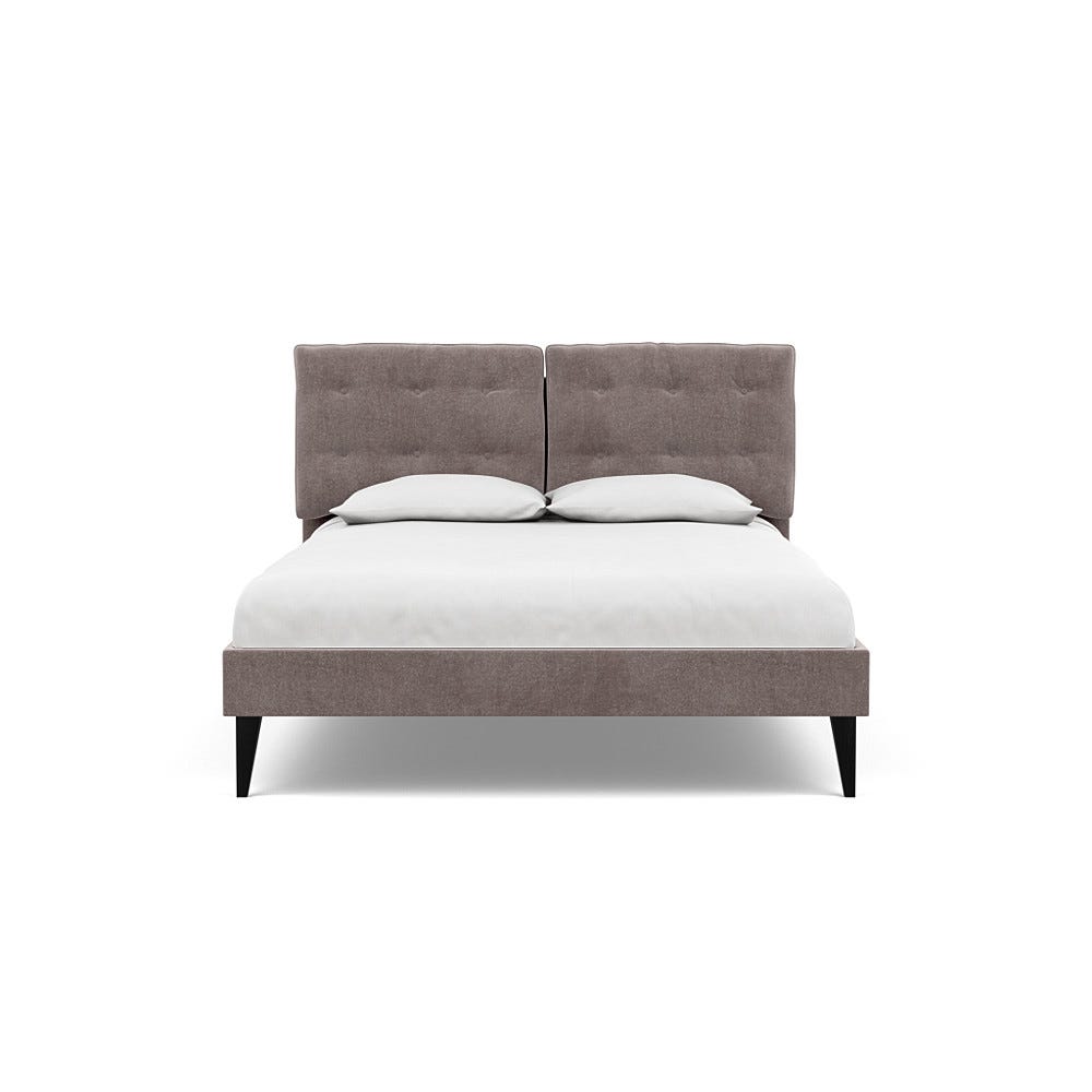Heal's Mistral King Bed Smart Luxe Velvet Mushroom Black Feet
