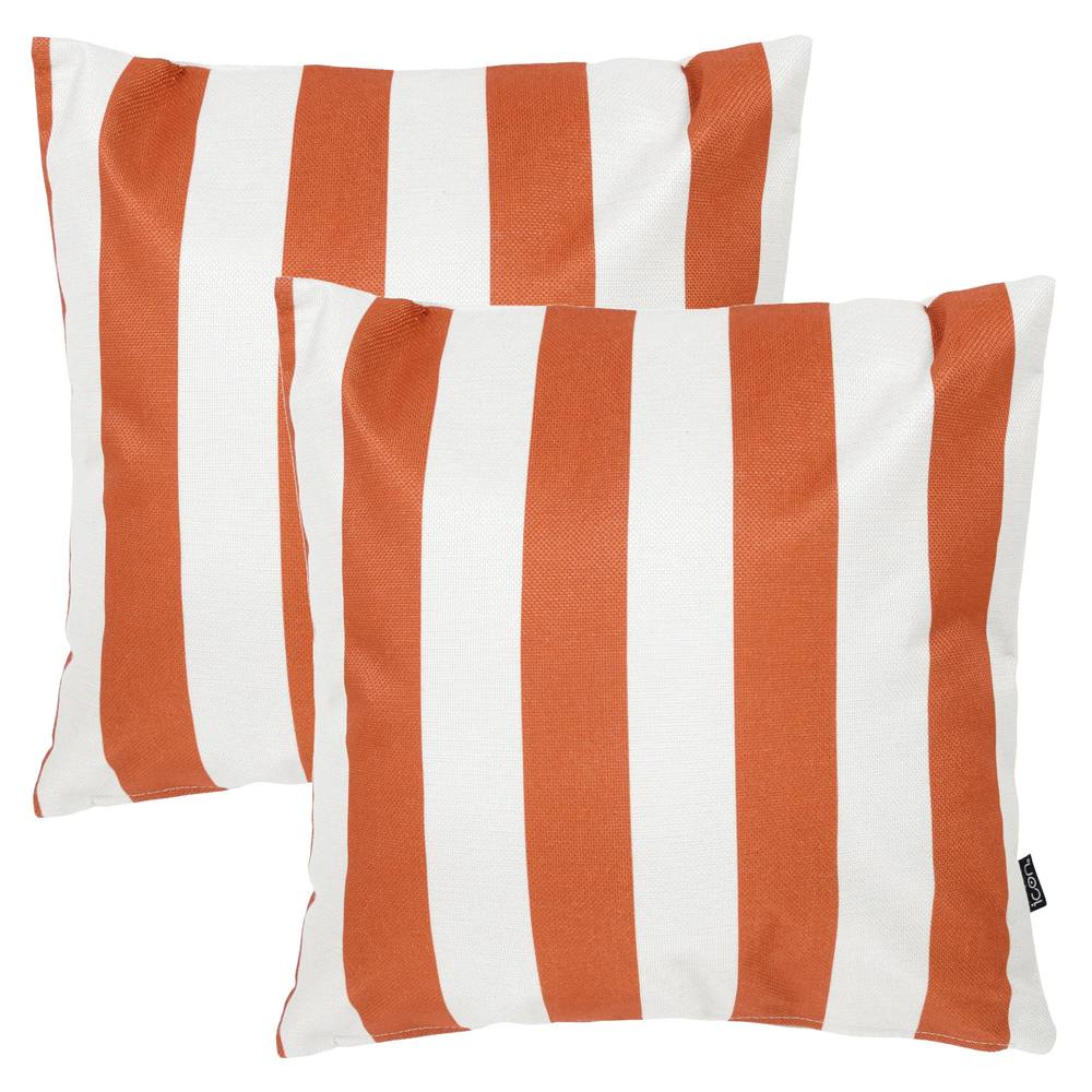 icon 2 Pack Cushion 43x43 Kyoto Fabric, Stripe, Terracotta