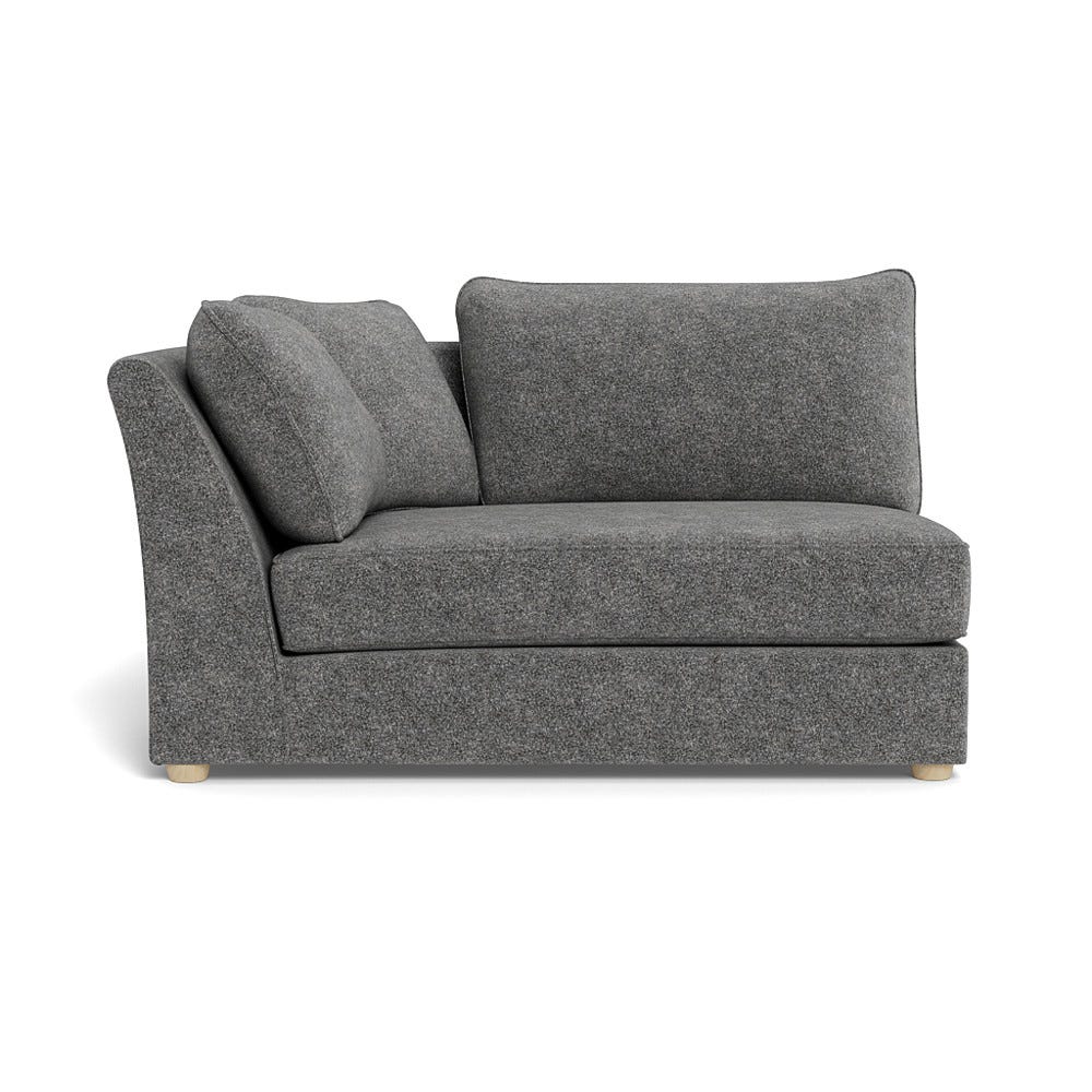 Heal's Tailor Large Curved Left Hand Facing Corner Unit Melton Wool Shale Natural Feet