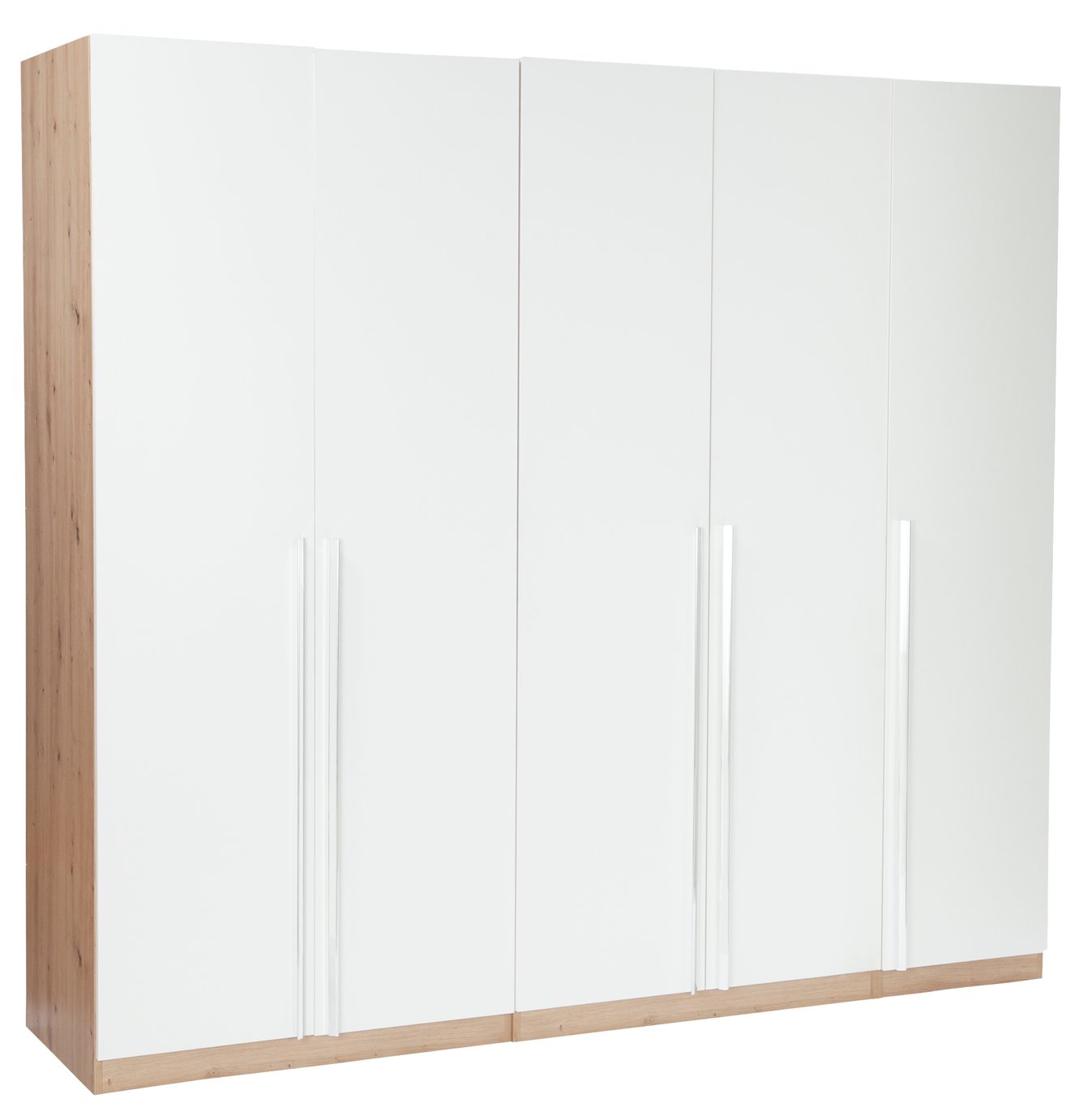 Habitat Munich 5 Door Wardrobe - White & Oak Effect