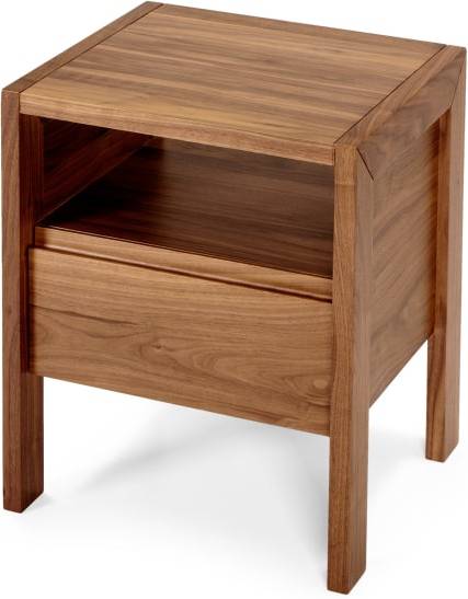 Ledger bedside table, dark stain ash