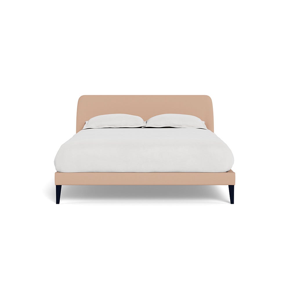 Heal's Wallis Bedstead King Capelo Linen-Cotton Rosedale Black Painted Oak Feet